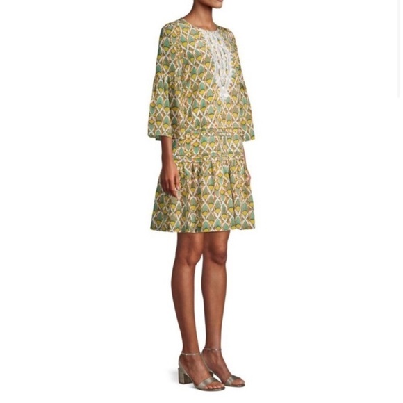 Kobi Halperin Lulu Silk Drop Waist Dress in Ivory Multicolor size XS - Picture 15 of 16